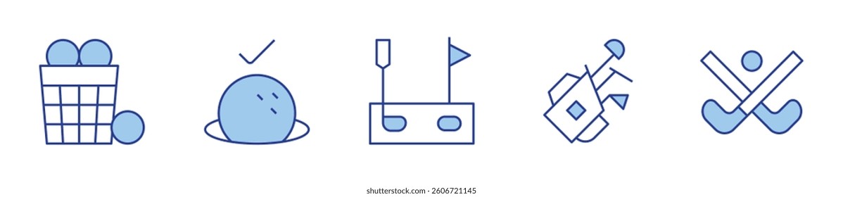 golf bag, basket. Golf Icon vector illustration. Line Duotone style. Editable stroke.