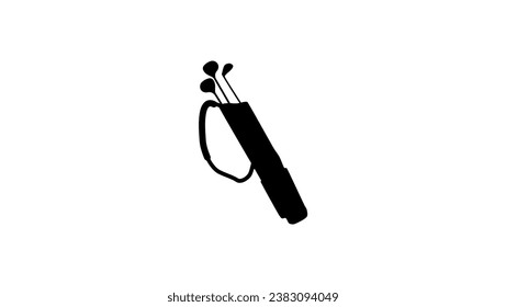 Golf Bag, black isolated silhouette