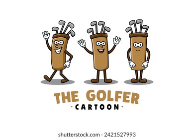 ilustración del personaje de dibujos animados para campeón de golf y deporte 