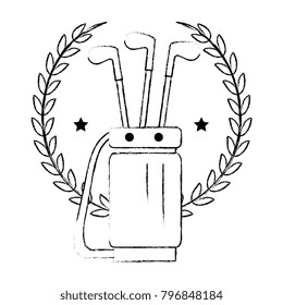 golf bag with clubs emblem