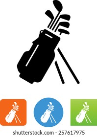 Golf Bag With Clubs Icon