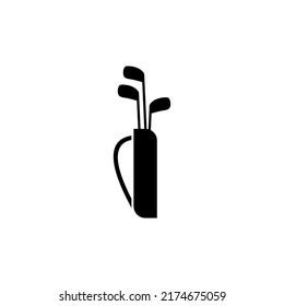 Golf bag with clubs icon in trendy flat style design. Vector graphic illustration. Suitable for website design, logo, app, and ui. EPS 10.