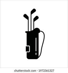 Golf bag with clubs vector icon. Golf bag flat sign design. Golf bag with clubs symbol pictogram