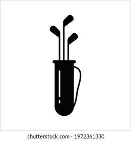 Golf bag with clubs vector icon. Golf bag flat sign design. Golf bag with clubs symbol pictogram