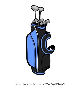 golf bag with clubs vector illustration