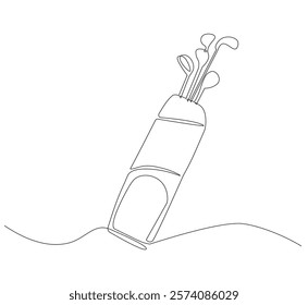 Golf bag continuous line. Continuous one line drawing golf bag. Golf, bag  concept. Single line drawing