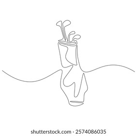 Golf bag continuous line. Continuous one line drawing golf bag. Golf, bag  concept. Single line drawing