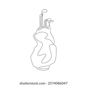 Golf bag continuous line. Continuous one line drawing golf bag. Golf, bag  concept. Single line drawing