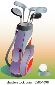 Golf  bag with drivers.