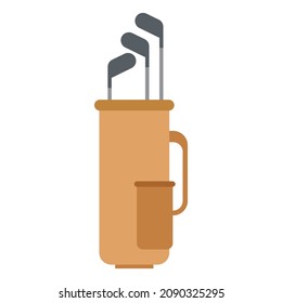 golf bag flat clipart vector illustration