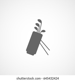 Golf Bag Flat Icon On White Background