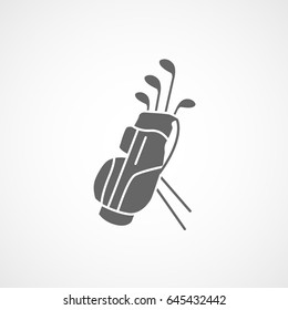 Golf Bag Flat Icon On White Background