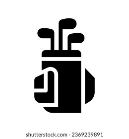 golf bag glyph icon illustration vector graphic. Simple element illustration vector graphic, suitable for app, websites, and presentations isolated on white background