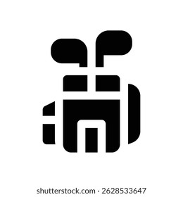 golf bag glyph icon. Strong and solid vector icon for websites, mobile interfaces, presentations, and visual branding. High quality and easy to edit.