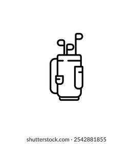 Golf bag icon. filled and line stroke icons