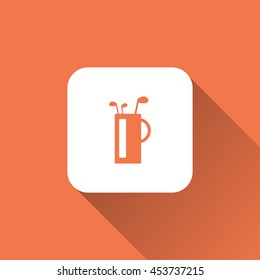 golf bag icon. flat design