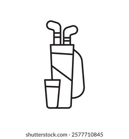Golf bag icon Flat simple outline