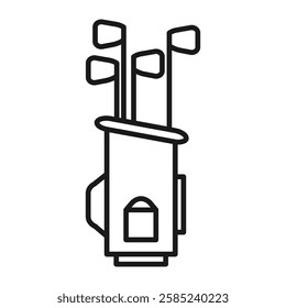 Golf bag icon Flat vector set outline