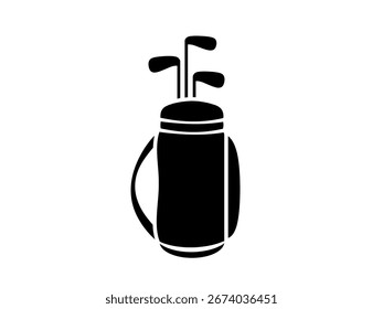Golf bag icon isolated on white background.