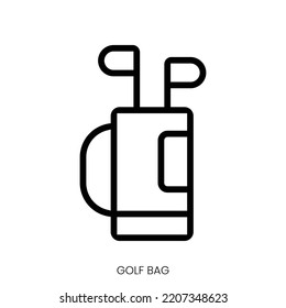 golf bag icon. Line Art Style Design Isolated On White Background