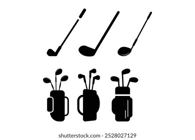 Saco de golfe ícone logotipo modelo isolado ilustração