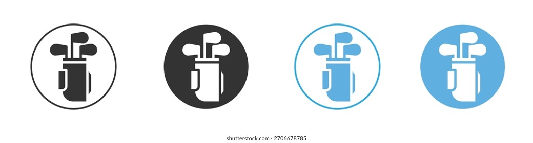 Golf bag icon Logo Template Design set
