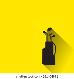 golf bag icon with long shadow.