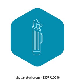 Golf bag icon. Outline illustration of golf bag vector icon for web