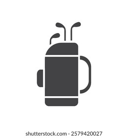 Golf bag icon Simple thin line flat symbol