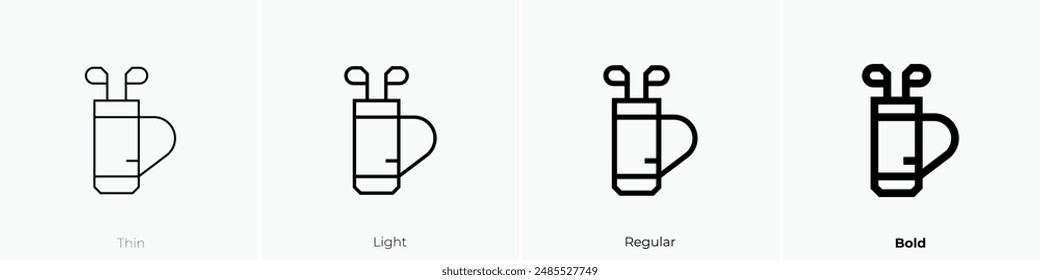 golf bag icon. Thin, Light Regular And Bold style design isolated on white background