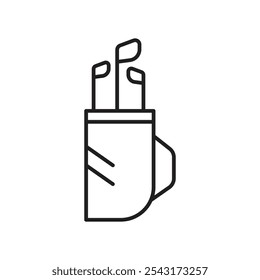 Golf bag icon. thin stroke and solid.