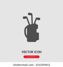 Golf bag icon vector. Golf bag symbol. Linear style sign for mobile concept and web design. Golf bag symbol illustration. Pixel vector graphics - Vector.