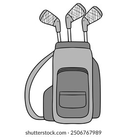 golf bag illustration hand drawn isolated vector