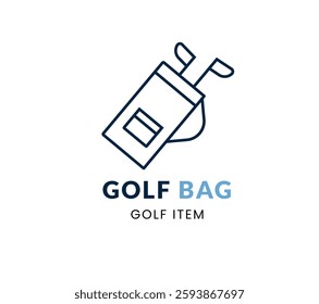 Golf Bag line Icon Set . Vector Illustration
