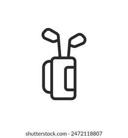 Golf bag, linear style icon. golf equipment and carrying. Editable stroke width