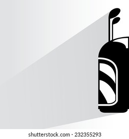 golf bag on white background, flat and shadow theme
