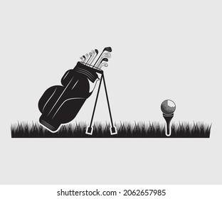 Golf Bag Printable Vector Illustration	