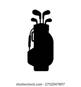 Golf bag silhouette icon vector flat design.