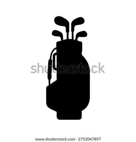 Golf bag silhouette icon vector flat design.