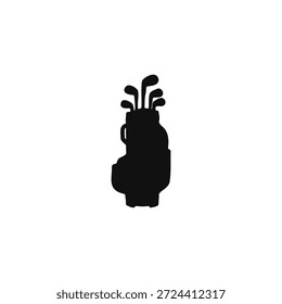 Golf bag silhouette vector flat illustration design.