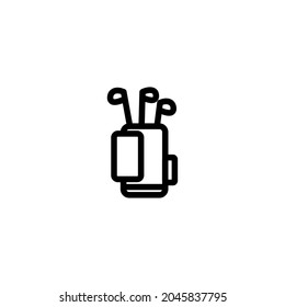 Golf Bag Sport Monoline Symbol Icon Logo for Graphic Design, UI UX, Game, Android Software, and Website.
