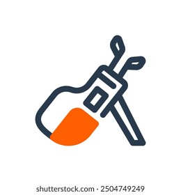 Golf Bag Stand Vector Icon Illustration