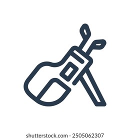 Golf Bag Stand Vector Icon Illustration