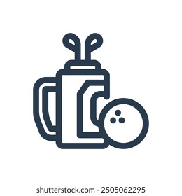 Golf Bag Vector Icon Illustration