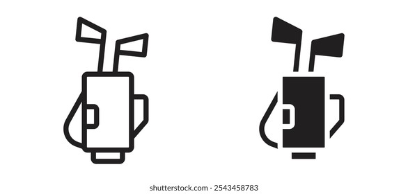 Icono de Vector de bolso de golf en negro.