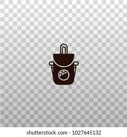 Golf ball bag - black silhouette, icon, sign, symbol, pictogram, logo on isolated transparent background. 