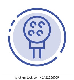 Golf, Ball, Baseball, Sport Blue Dotted Line Line Icon