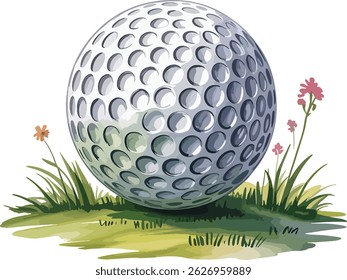 Golf ball bat and Bag art design illustration premium quality