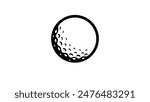 golf ball, black isolated silhouette
