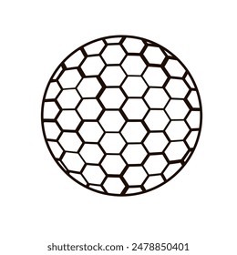 golf ball black and white outline vector illustration